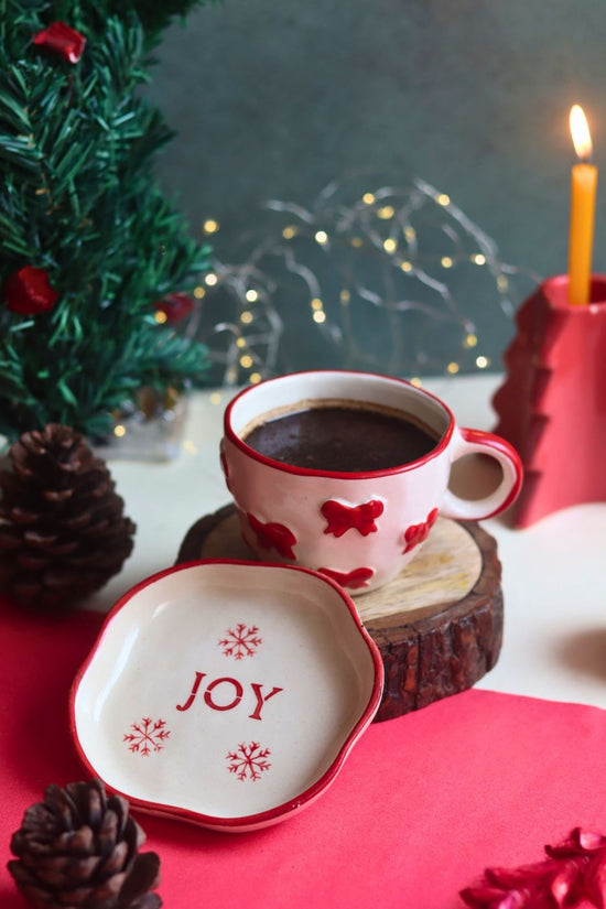 Bow Mug & Joy Handmade Dessert Plate made by ceramic