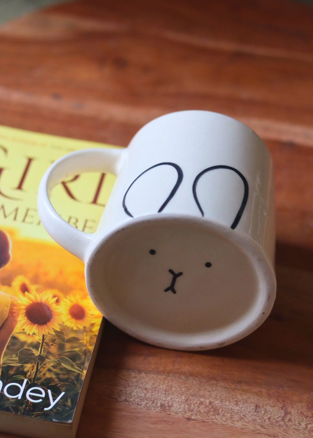 Handmade ceramic bunny coffee mug