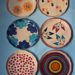 Handmade Set of 6 Ceramic Snack Plates (for the price of 5)