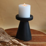 Black Pillar Candle Holder Medium , Made By ceramic