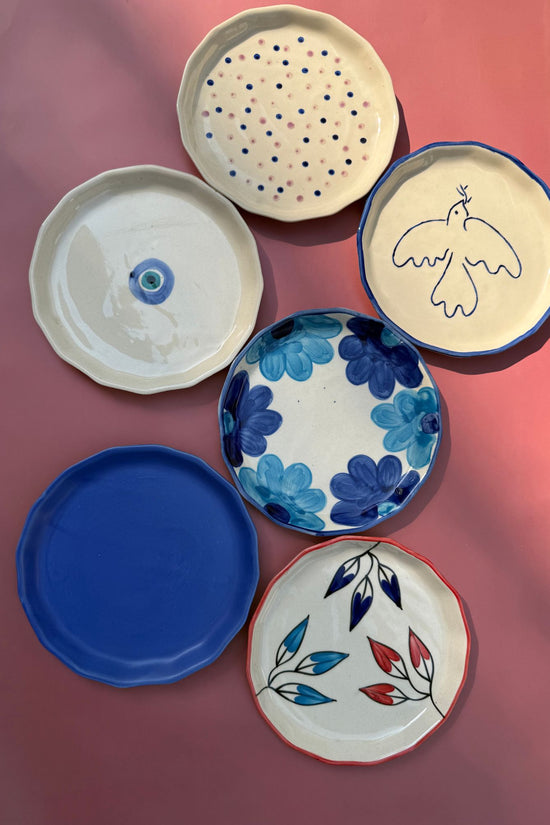 Set of 6  Blue Bliss snack plates combo (for the price of 5) with premium quality material