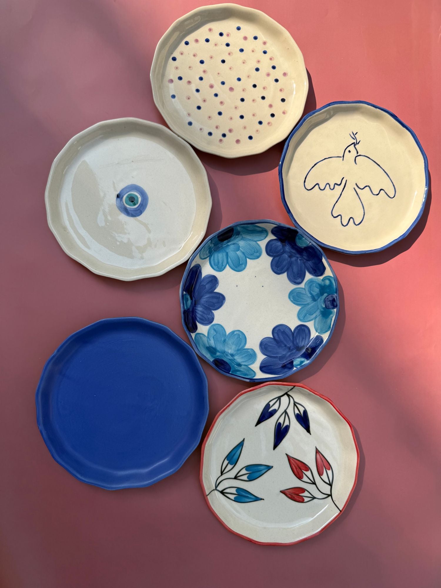 Set of 6  Blue Bliss snack plates combo (for the price of 5) with premium quality material