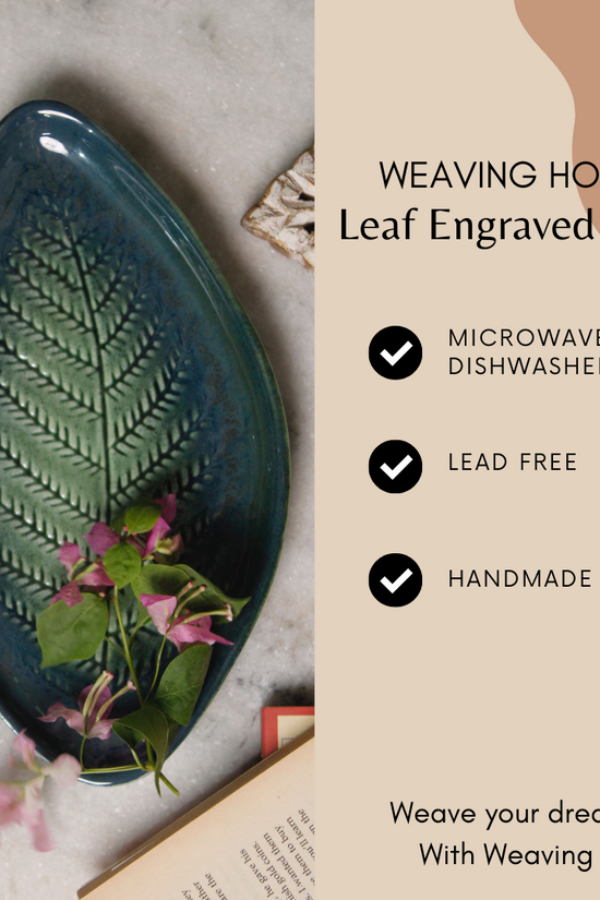Leaf engraved platter significations