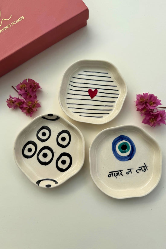 Set of 3 - Sweet Glow Dessert Plate Combo made by ceramic