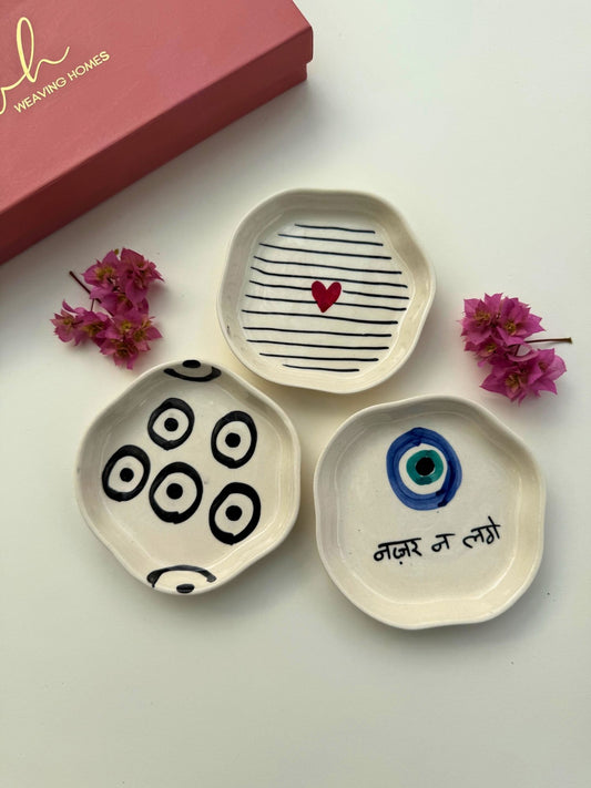 Set of 3 - Sweet Glow Dessert Plate Combo made by ceramic