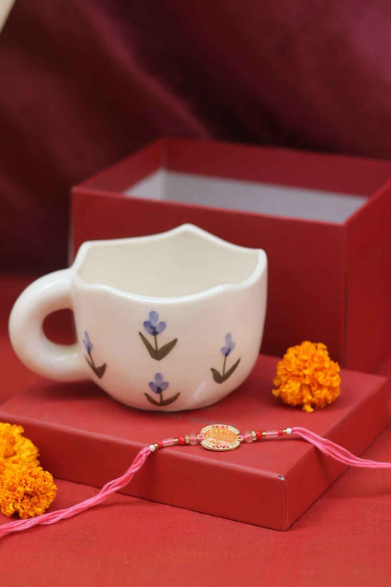 Blue tulip Mug rakhi Gift Box