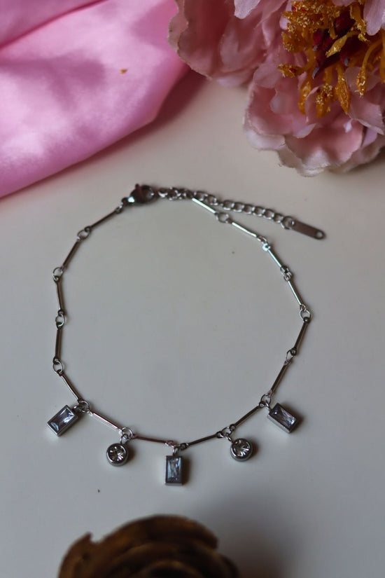 waterproof Silver Charm Anklet