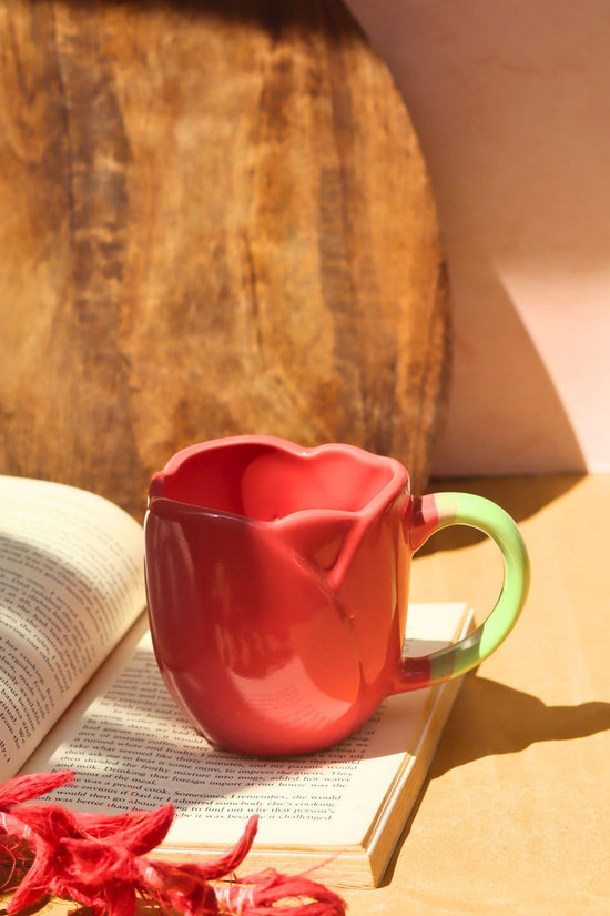 handmade Tulip Coffee Mug - Red