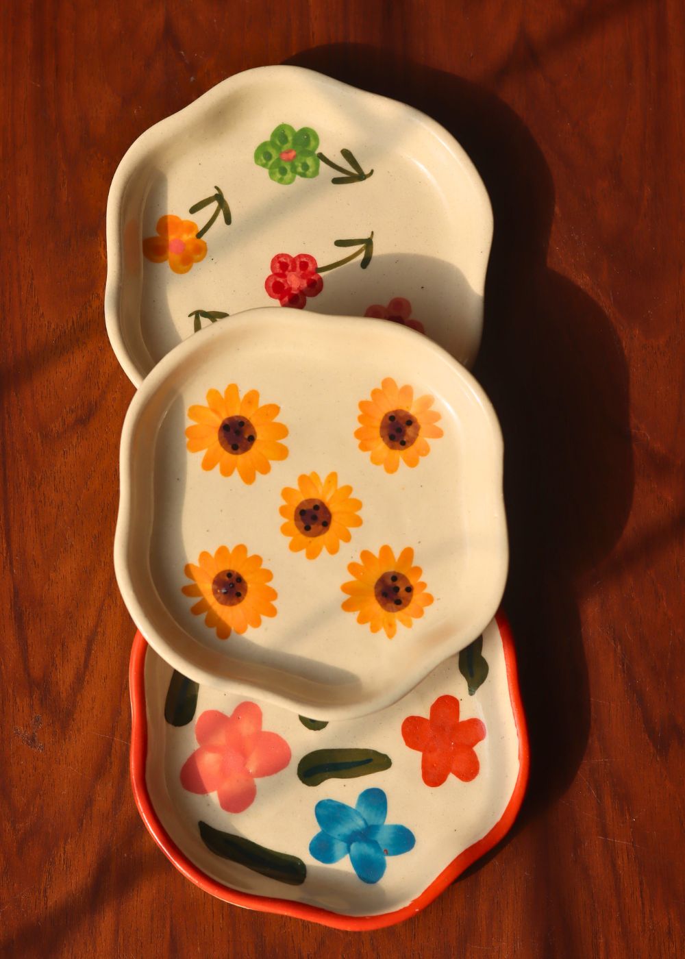 Handmade Set of 3 - Daisy Dreams Handmade Dessert Plates