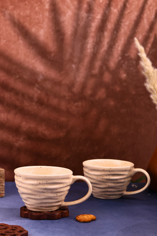 White twirl coffee mugs