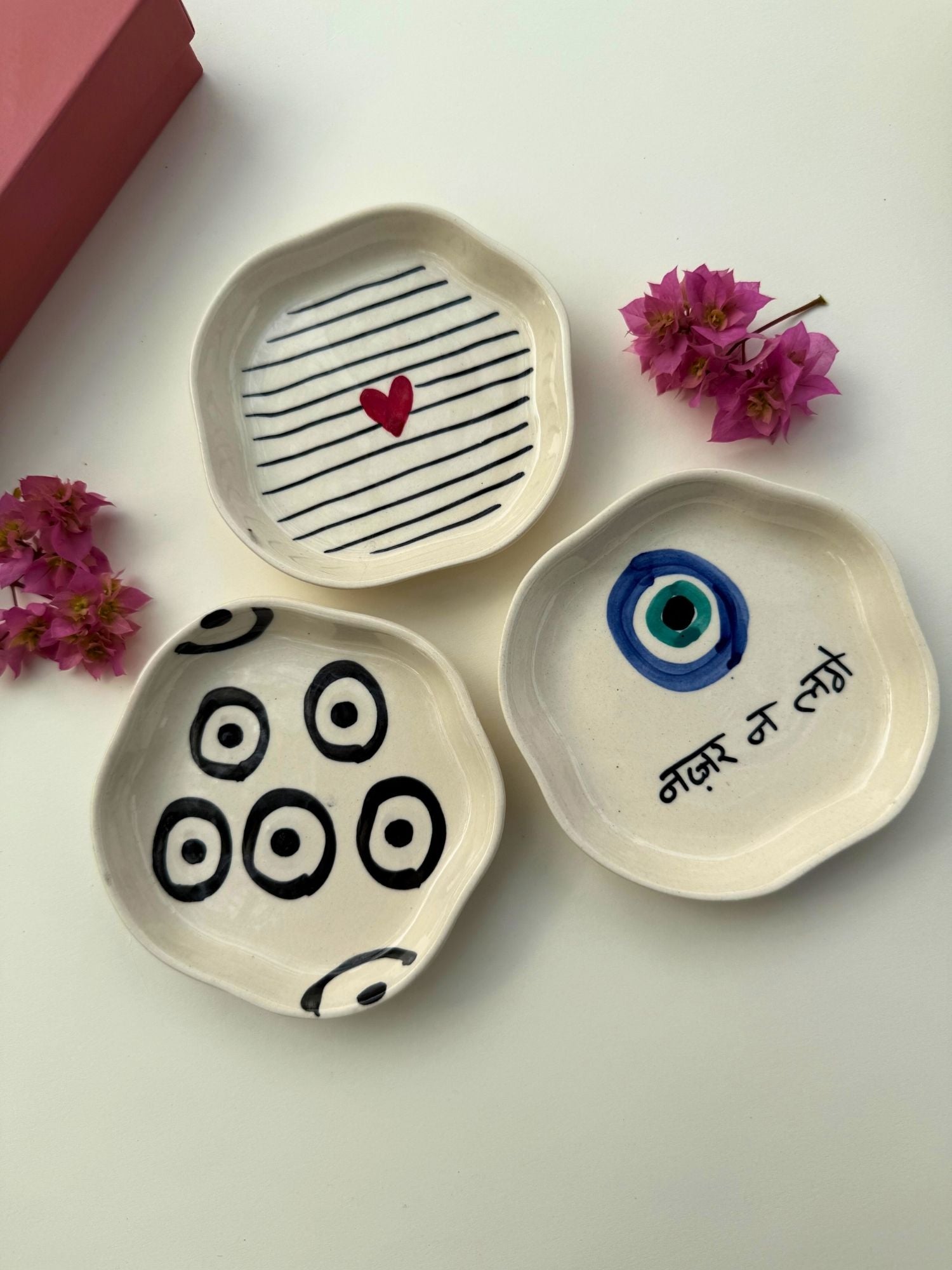 Set of 3 - Sweet Glow Dessert Plate Combo lead free  plates