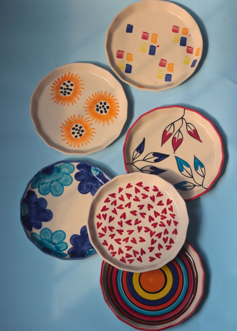 Set of 6 Ceramic Snack Plates (for the price of 5) made by ceramic