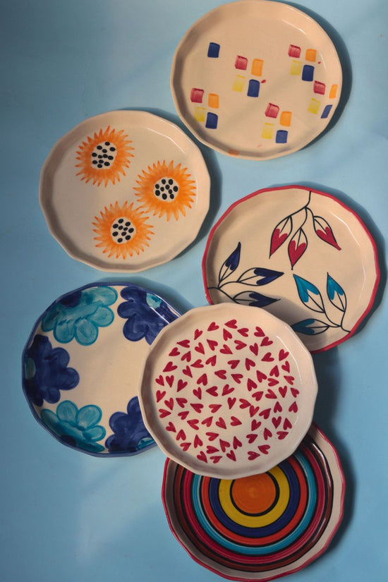 Set of 6 Ceramic Snack Plates (for the price of 5) made by ceramic