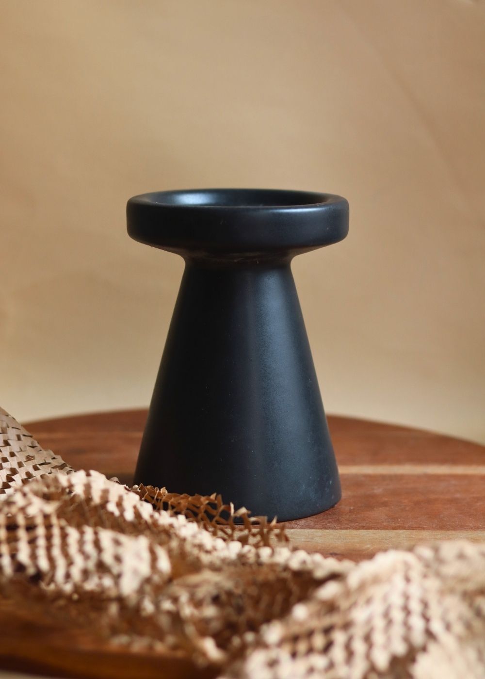 Black Pillar Candle Holder - Medium with premium quality material