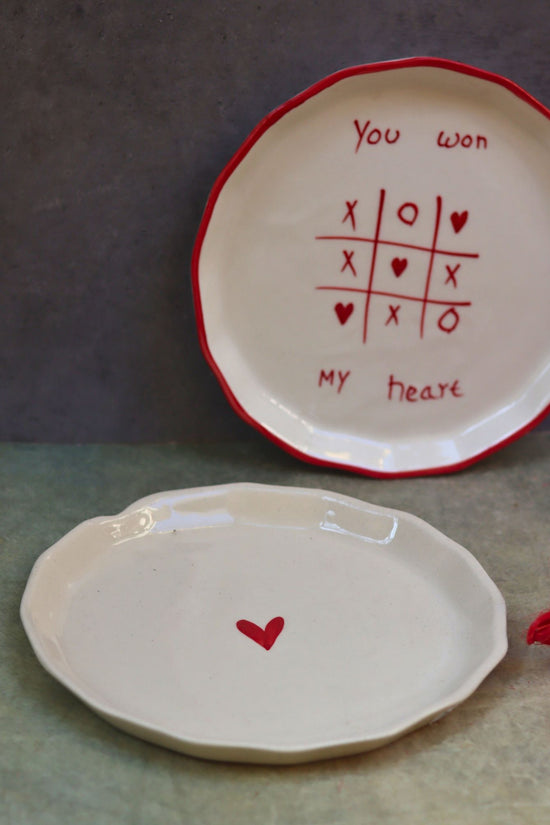 Set of 2 - Heart & You won my heart plates combo with premium quality material