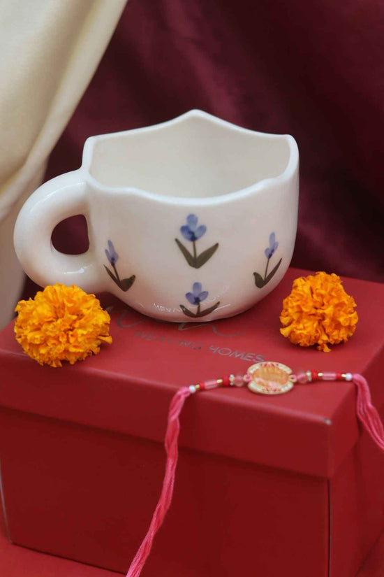 Blue tulip Mug rakhi Gift Box