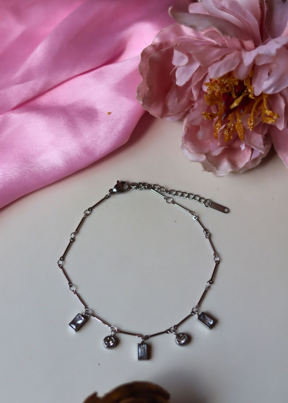 Silver Charm Anklet handmade with premium quality material