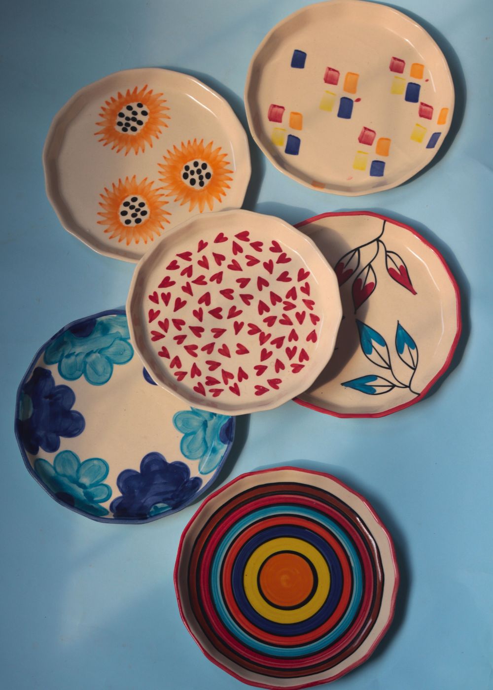 Set of 6 Ceramic Snack Plates (for the price of 5) handmade in india