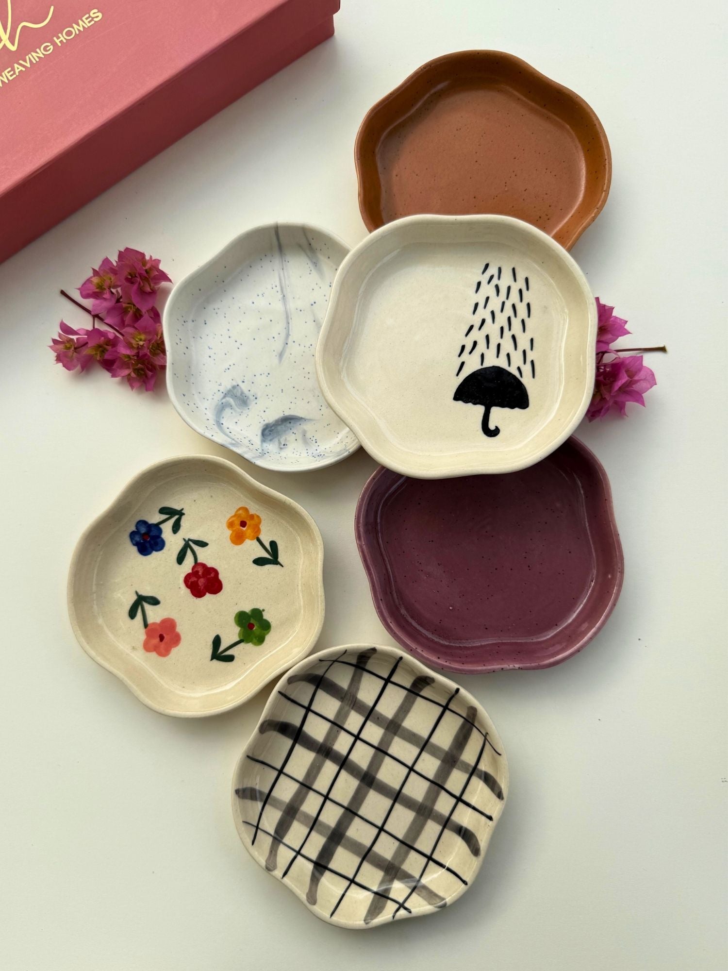 Handmade Set of 6 Classic treat handmade dessert plate (for the price of 5)