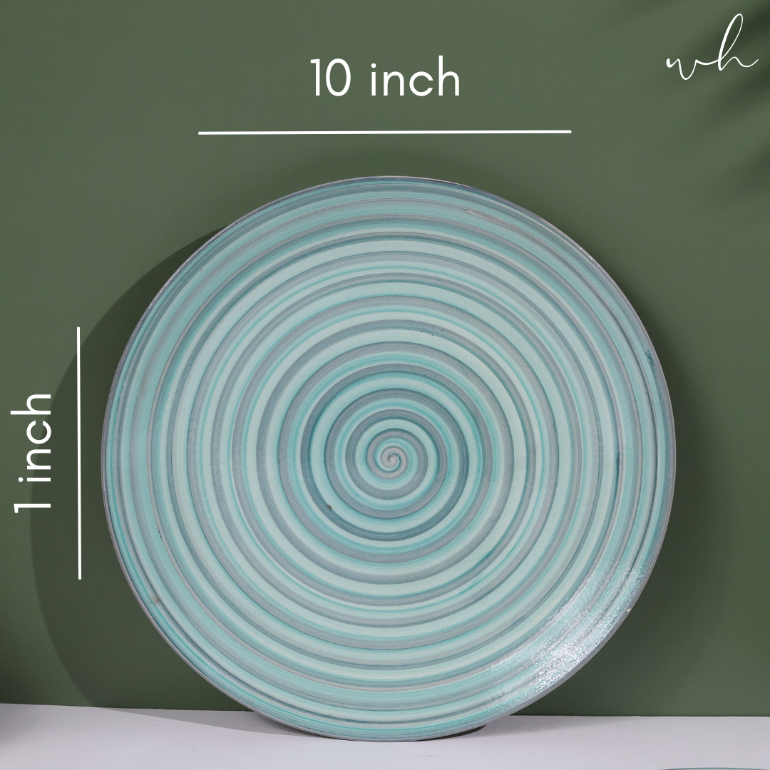 Green spiral dinner plate height & breadth