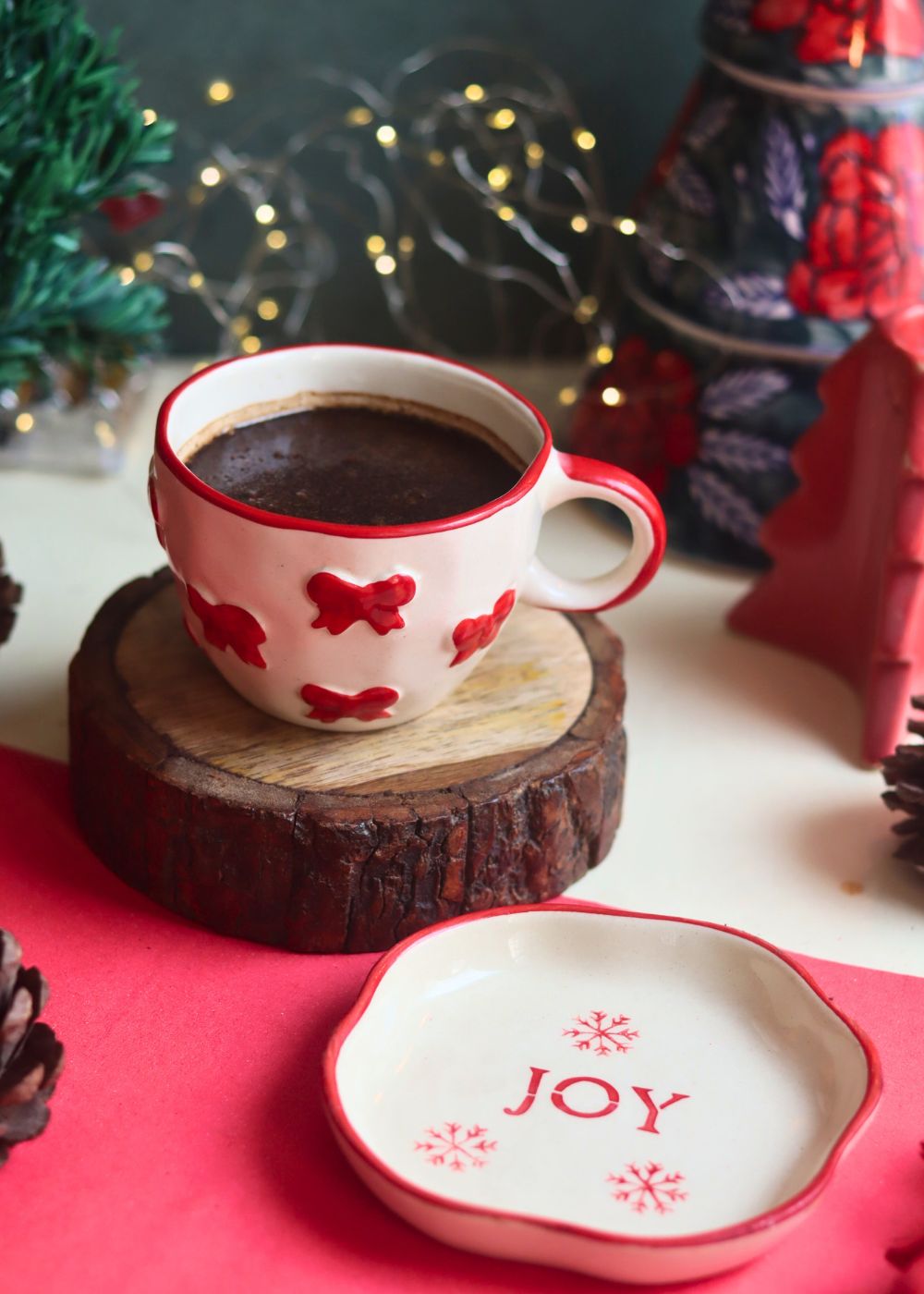 handmade Bow Mug & Joy Handmade Dessert Plate