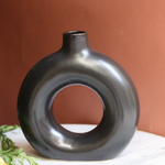 handmade black donut vase