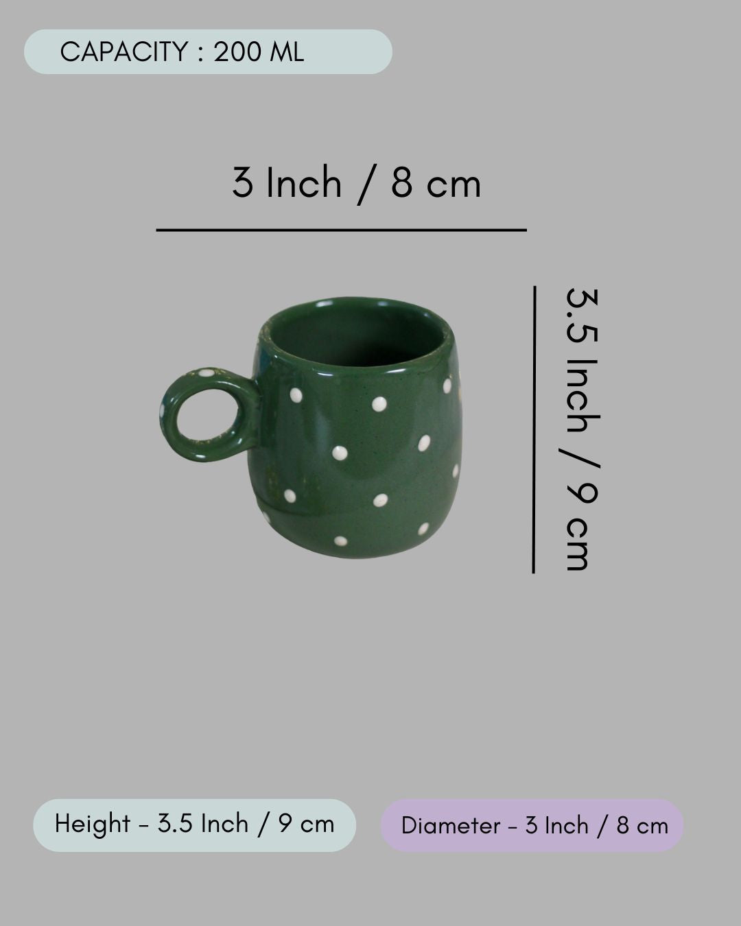 Christmas Cuddle Mug- Green Polka