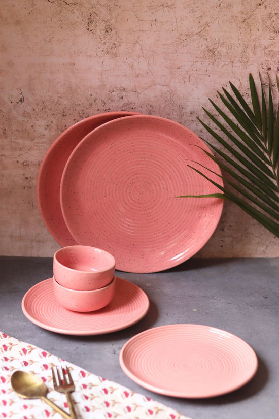 Set of 6 - Rosy Pink Dinner Set with premium quality material