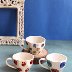 Set of 3 - Rosy Bloom Mugs handmade in india