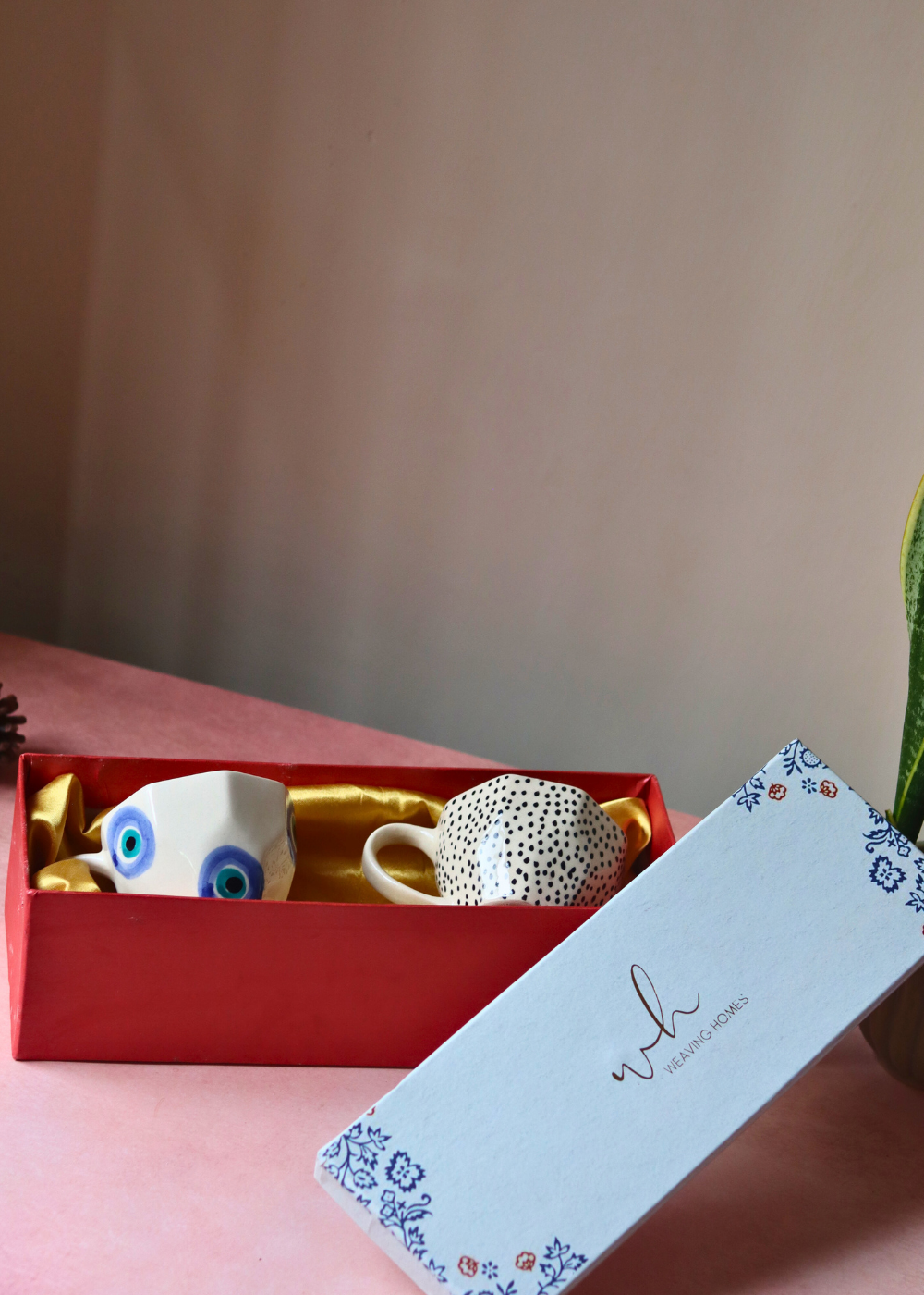 Evil eye & black polka mug in gift box