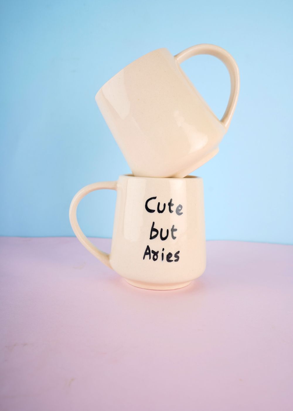 cute but aries mug handmade in india