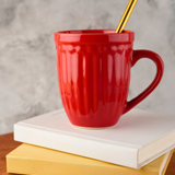 handmade red vintage mug'