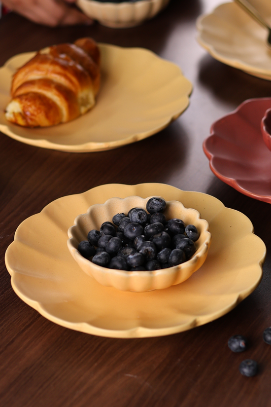 Handmade ceramic bowls & plates with berries 