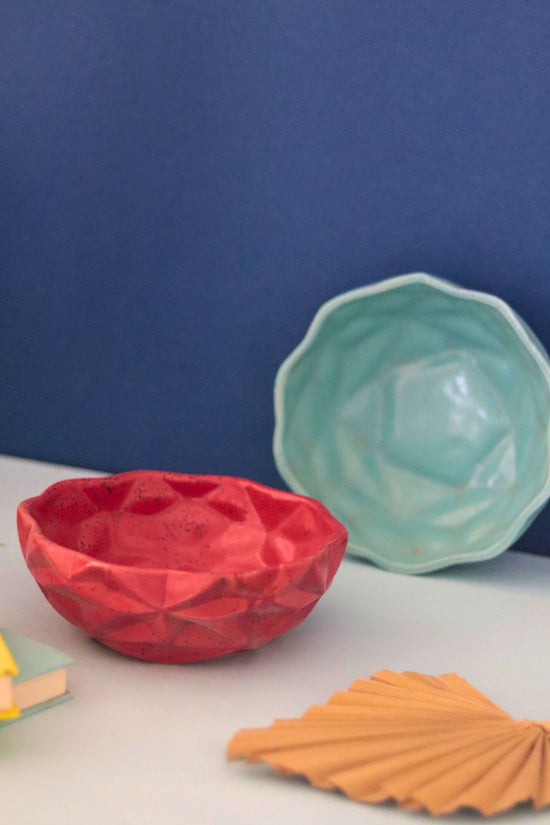 Set of 2 - Red & Blue Diamond Bowls premium quality bowls
