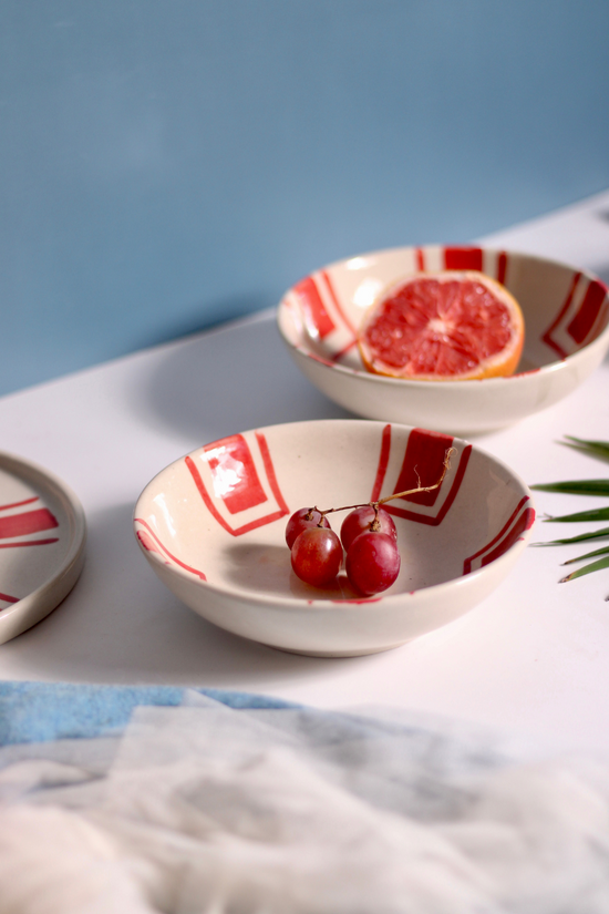handmade red brick bowls