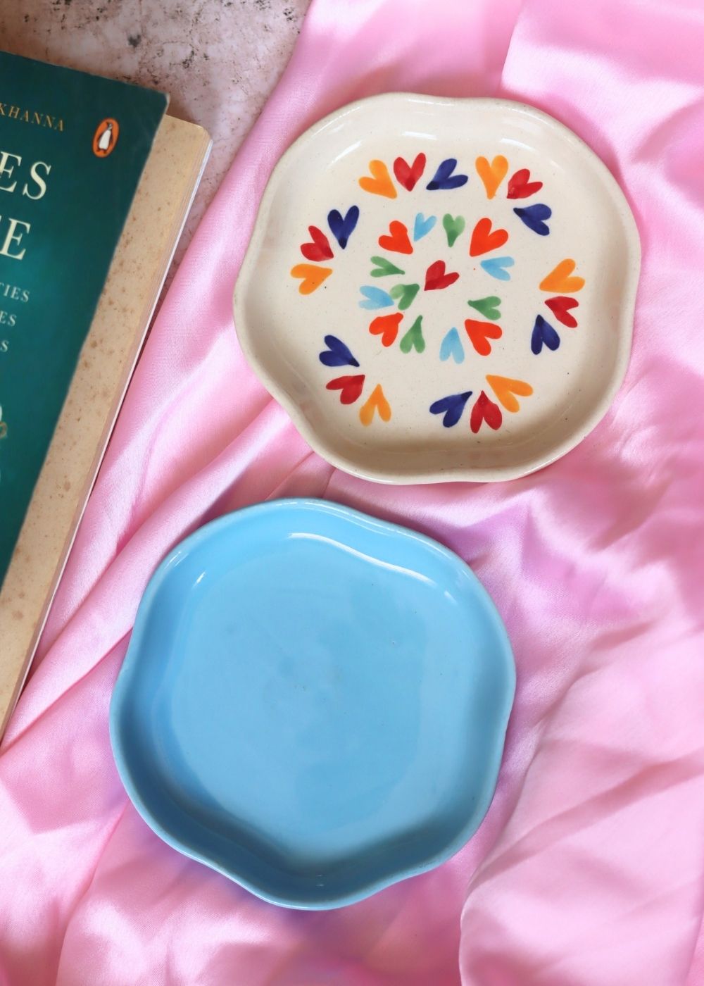 LoveisLove & Ocean Blue Handmade Dessert Plate Made by ceramic