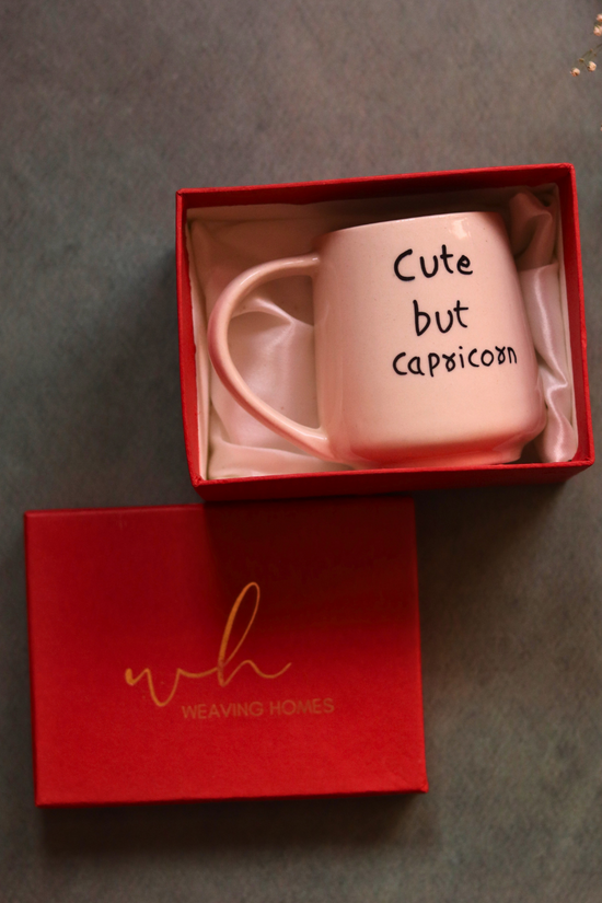 cute but capricorn mug in a gift box made by ceramic 