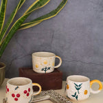 set of 3 ceramic mugs handmade in india 