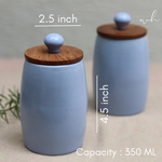 Neutral blue jars height & breadth 