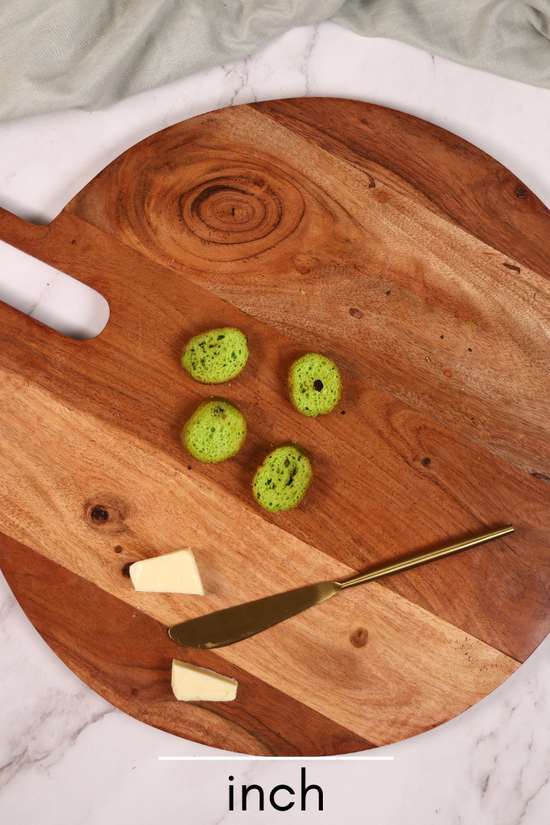 Round cheese board height & breadth