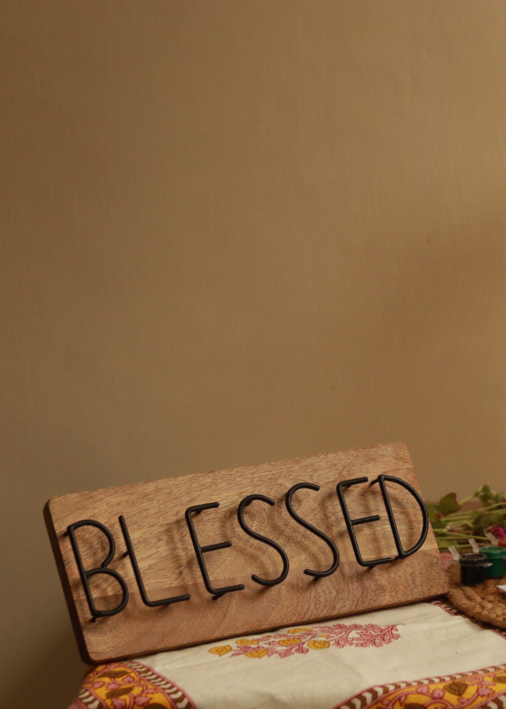 Blessed wooden board wall hanging