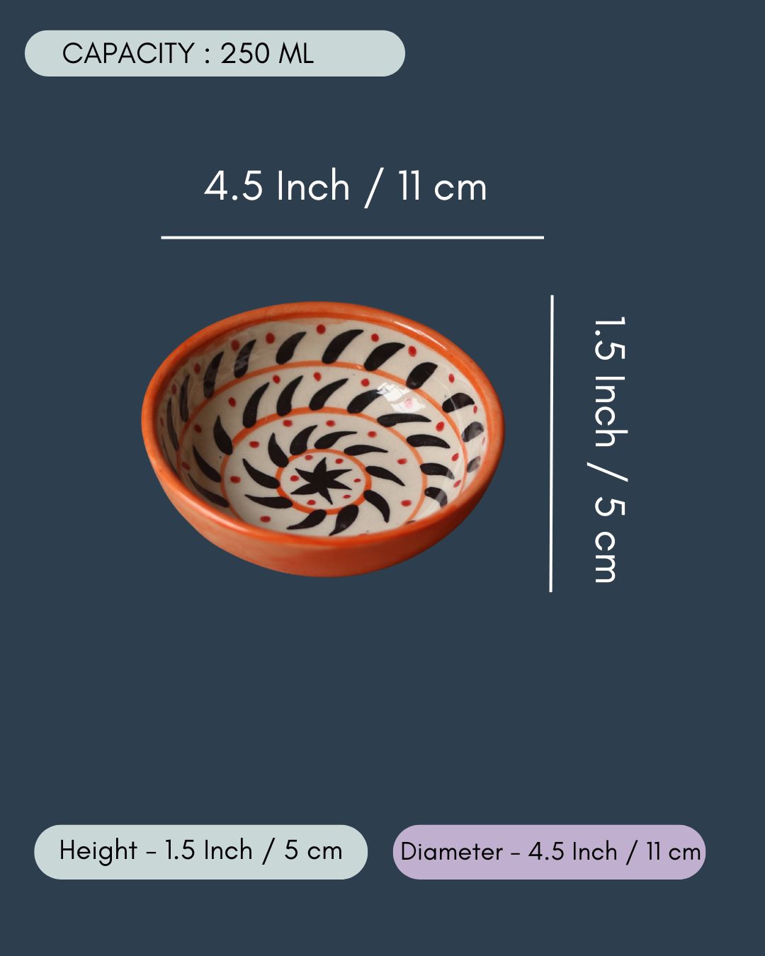 Orange Spiral Nut Bowl