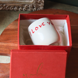 Handmade coffee mug in gift box 