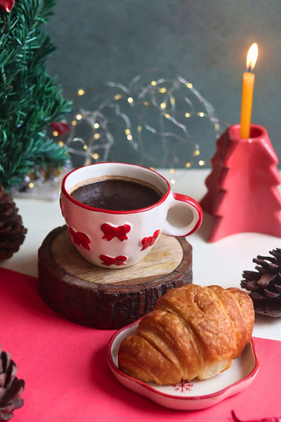 Bow Mug & Joy Handmade Dessert Plate handmade in india