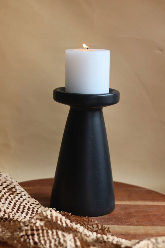 Black Pillar Candle Holder - Large with premium quality material