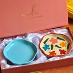Brightday & Ocean Blue Handmade Dessert plate Rakhi Gift box handmade in India