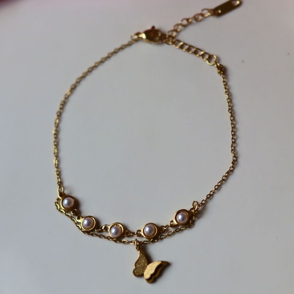 anti tarnish Butterfly Anklet