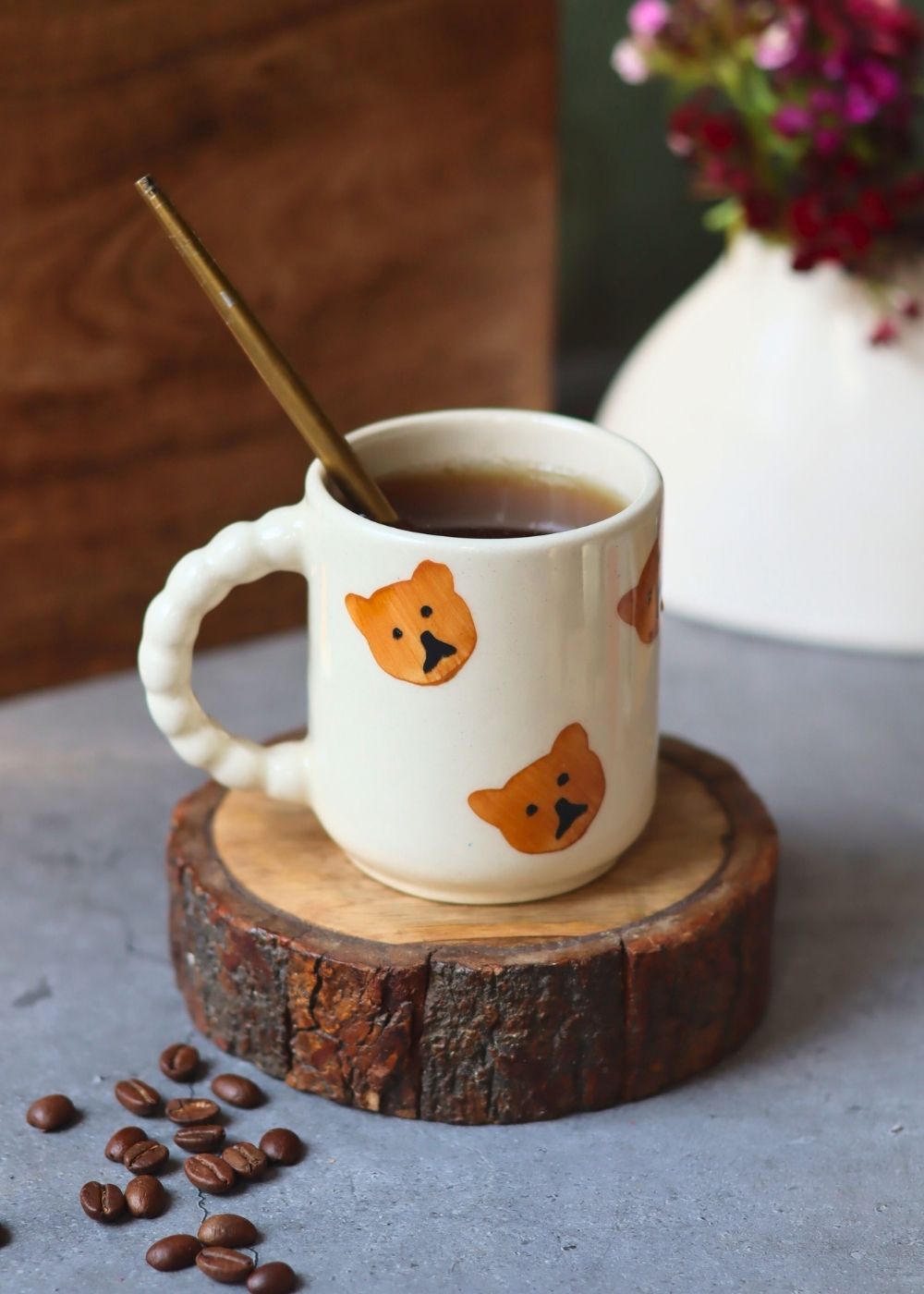 Teddy Bear Mug handmade in India