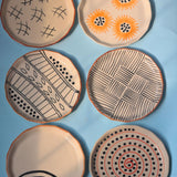 Handmade Set of 6 Handmade Snack Plates (for the price of 5)