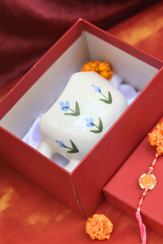 Blue tulip Mug rakhi Gift Box